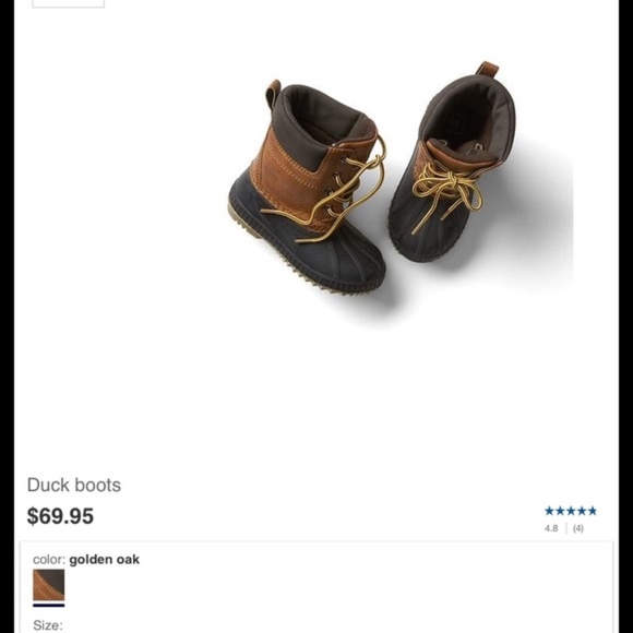 GAP Other - Gap Thinsulate Winter Duck Boot 5 T 6 T Brown Oak